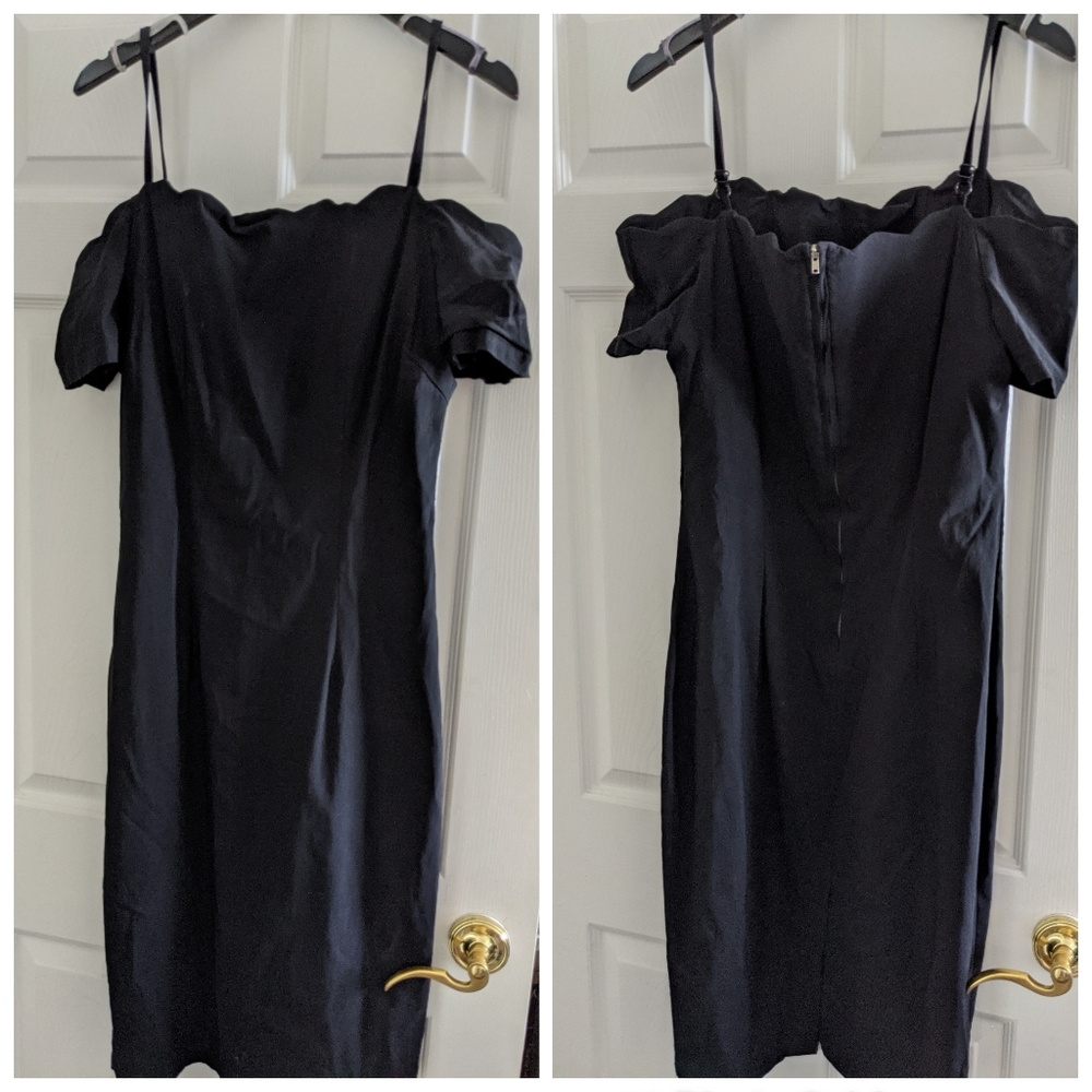 Off the shoulders blk dress vintage reproduction